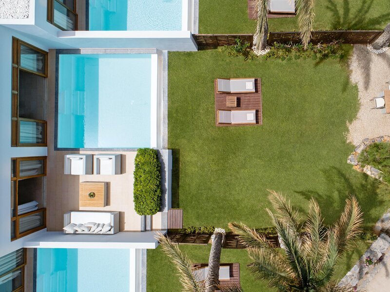 Entdecke das Traumhotel mit Swim-Up Zimmer Amirandes Grecotel Boutique Resort in Griechenland